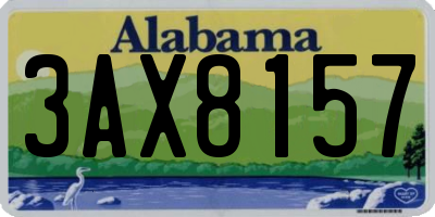 AL license plate 3AX8157