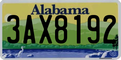 AL license plate 3AX8192