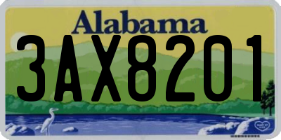 AL license plate 3AX8201