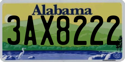 AL license plate 3AX8222