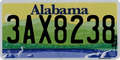 AL license plate 3AX8238