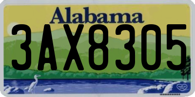 AL license plate 3AX8305
