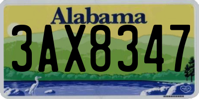 AL license plate 3AX8347
