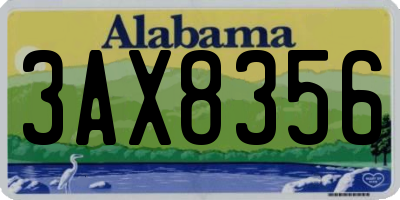 AL license plate 3AX8356