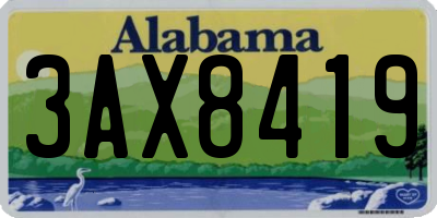 AL license plate 3AX8419