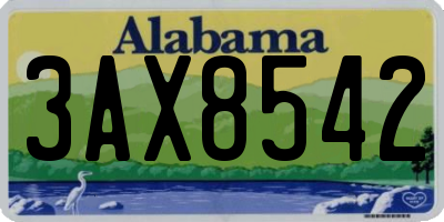 AL license plate 3AX8542