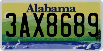 AL license plate 3AX8689