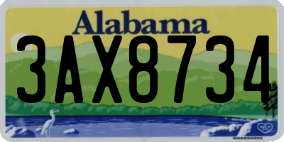 AL license plate 3AX8734