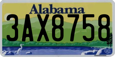 AL license plate 3AX8758