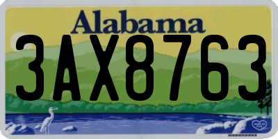 AL license plate 3AX8763
