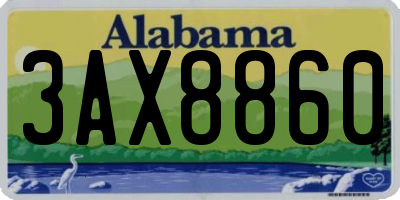 AL license plate 3AX8860