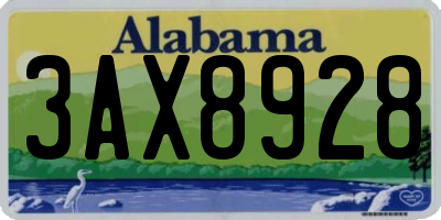 AL license plate 3AX8928