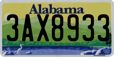 AL license plate 3AX8933
