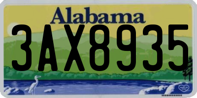 AL license plate 3AX8935