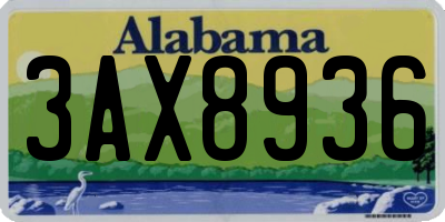 AL license plate 3AX8936