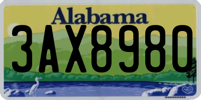 AL license plate 3AX8980