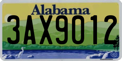 AL license plate 3AX9012