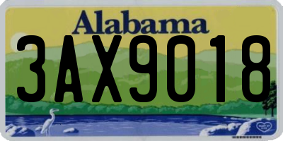 AL license plate 3AX9018