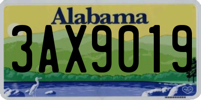 AL license plate 3AX9019