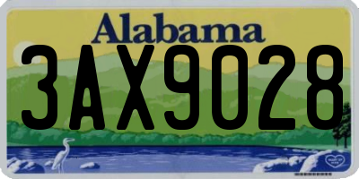 AL license plate 3AX9028