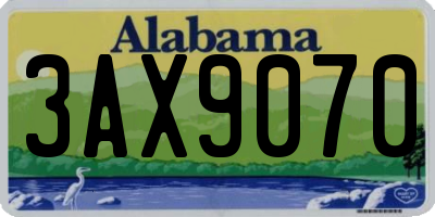 AL license plate 3AX9070