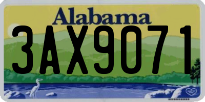 AL license plate 3AX9071