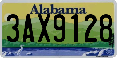 AL license plate 3AX9128