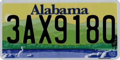 AL license plate 3AX9180