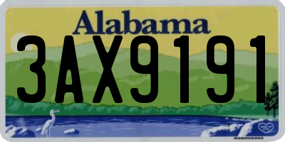 AL license plate 3AX9191