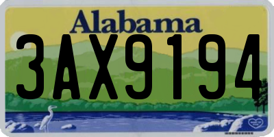 AL license plate 3AX9194
