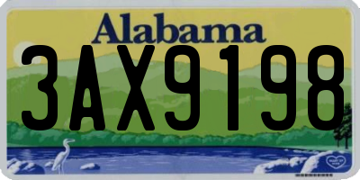AL license plate 3AX9198