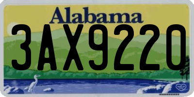 AL license plate 3AX9220