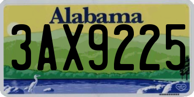 AL license plate 3AX9225