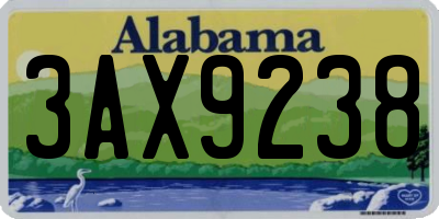 AL license plate 3AX9238