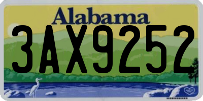 AL license plate 3AX9252