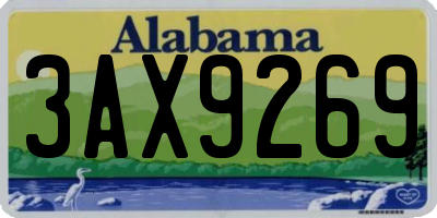 AL license plate 3AX9269