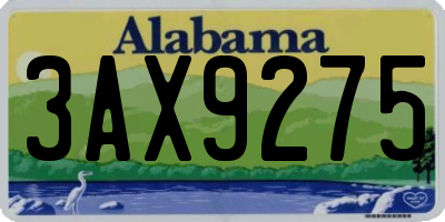 AL license plate 3AX9275