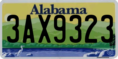 AL license plate 3AX9323