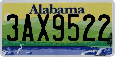 AL license plate 3AX9522