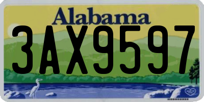 AL license plate 3AX9597