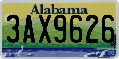 AL license plate 3AX9626