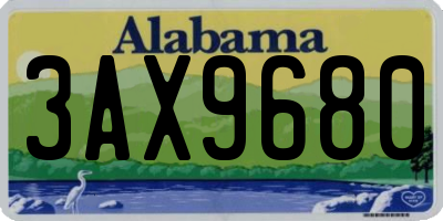 AL license plate 3AX9680