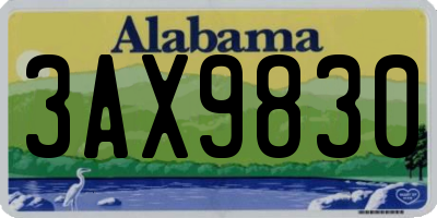 AL license plate 3AX9830