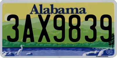 AL license plate 3AX9839