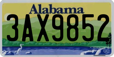 AL license plate 3AX9852