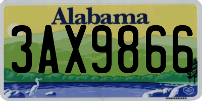 AL license plate 3AX9866