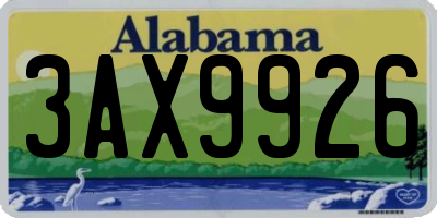 AL license plate 3AX9926