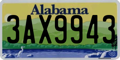 AL license plate 3AX9943