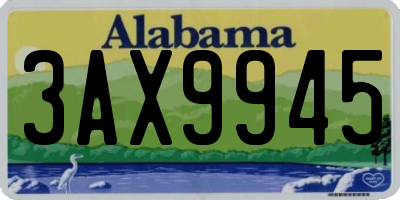 AL license plate 3AX9945