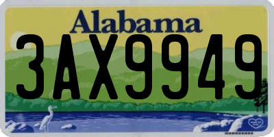 AL license plate 3AX9949